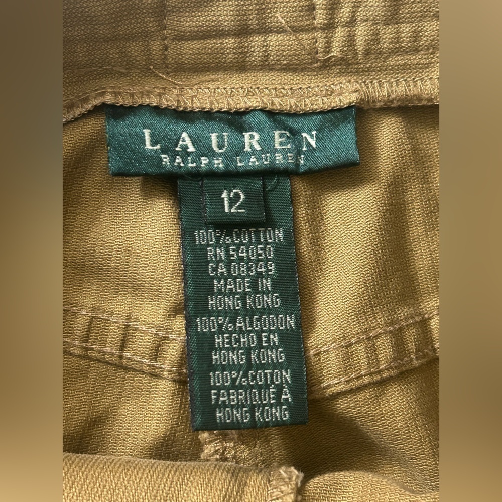 Lauren Ralph Lauren Pants High Waist Five Pocket Tan Women’s Size 12 Preppy Mom - Picture 2 of 12